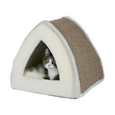 מיטת איגלו פרוותית+מתקן גירוד לחתול טריקסי