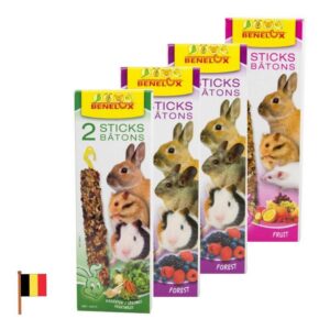 4 חבילות של חטיפים לארנבים ושרקנים של חברת בנלוקס