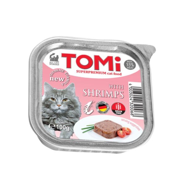 מעדן פטה לחתולים בטעם שרימפס TOMI