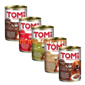 5 קופסאות מזון שימורים לכלבים של טומי