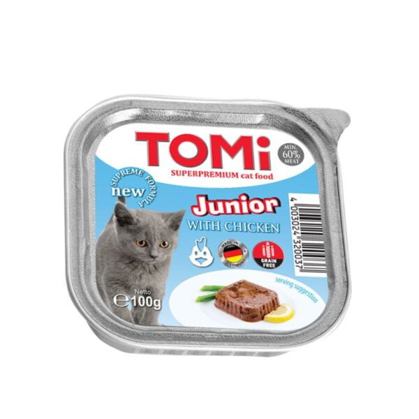 קופסת מעדן לגורי חתול של טומי TOMI 100 גרם