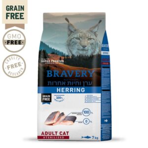 שק מזון לחתולים מסורסים בטעם דג מלוח BRAVERY